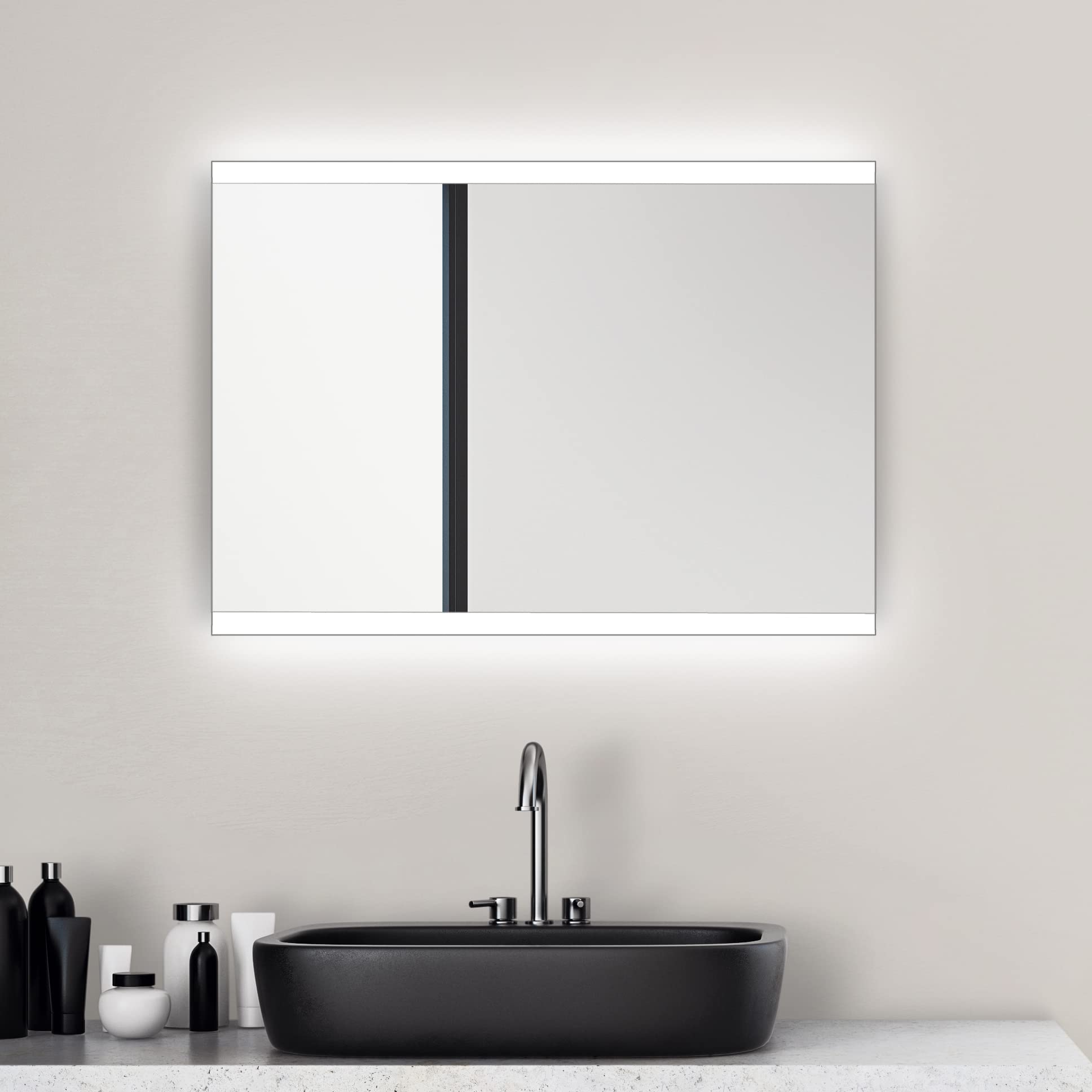 Talos Loft Silver Bathroom Mirror 50 x 70 cm