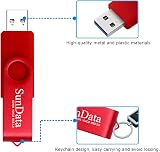 SunData 64GB USB 3.0 Flash Drive 3 Pack Metal Swivel Thumb Drive Black Blue Red view 6