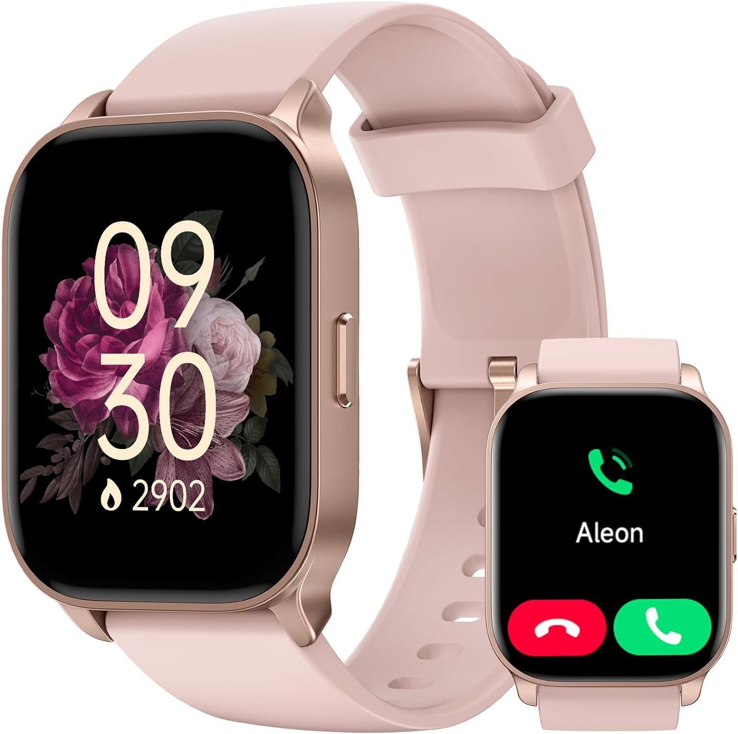 TOOBUR Smart Watch for Women, Answer/Make Calls, Alexa Built-in, Fitness Watch IP68 Waterproof/Heart Rate/Sleep Monitor/100 Sports, Step Counter, Ladies Smartwatch Compatible Android IOS