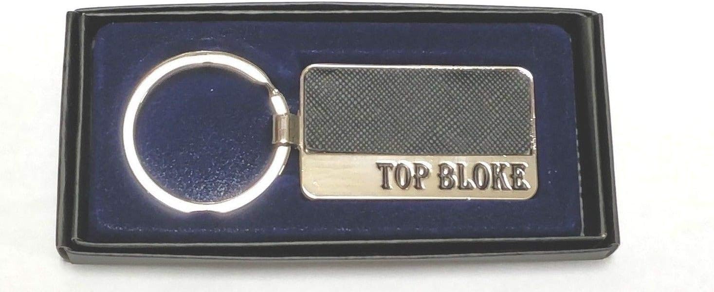 TOP Bloke Personalised Jrose Collections Metal Keyring for Men in Luxury Gift Box by Sterling Effectz, Silver