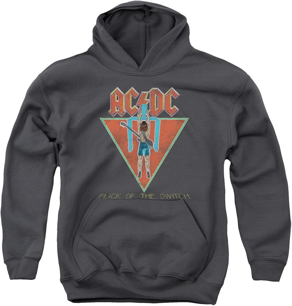 Amazon Com A E Designs Kids Ac Dc Hoodie Flick Of The Switch Youth Hoody Clothing