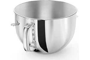 XINCAN 6QT Stainless Steel Mixer Bowl for Kitchenaid Stand Mixers, Kitchen Aid Mixing Bowl for 6QT Lift Mixer with Handle