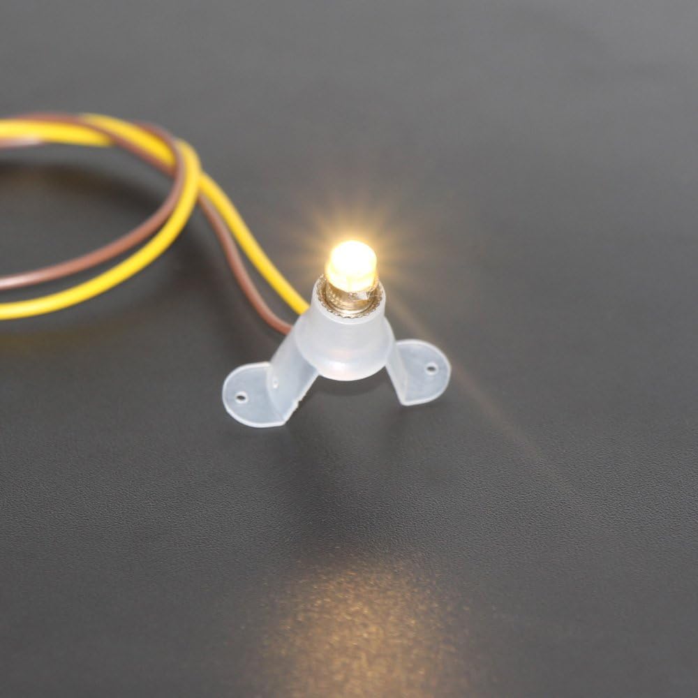 Evemodel E501WM 10PCS Warm White LED Screw Bulb E5 E5.5 12V-14V Spur H0/TT/N Scale NEW, Hot White, 10 Count (Pack of 1) - Image 3