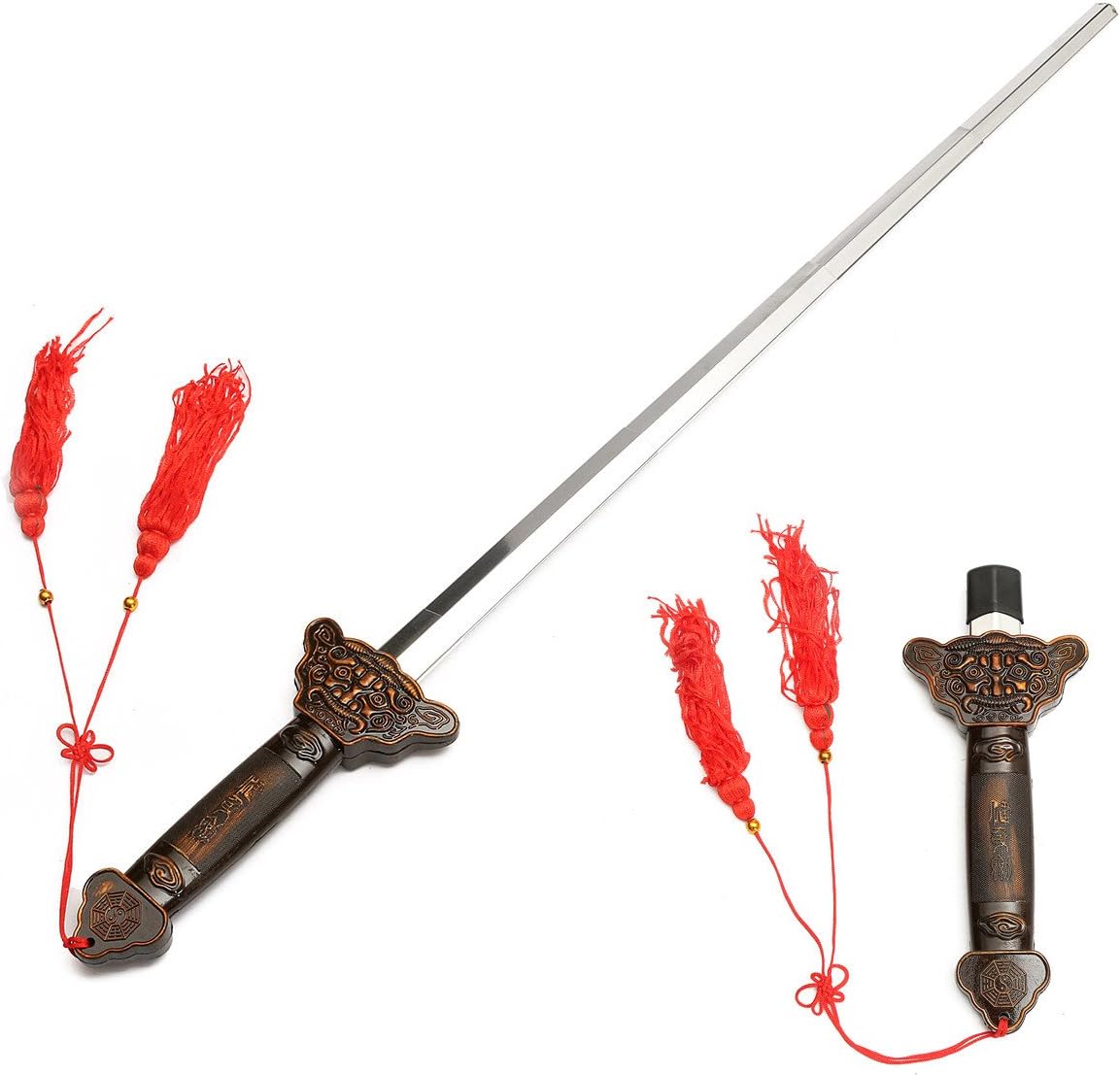 Super Sword Swallowing Illusion Close Up Street Magician Real Magic Trick Props