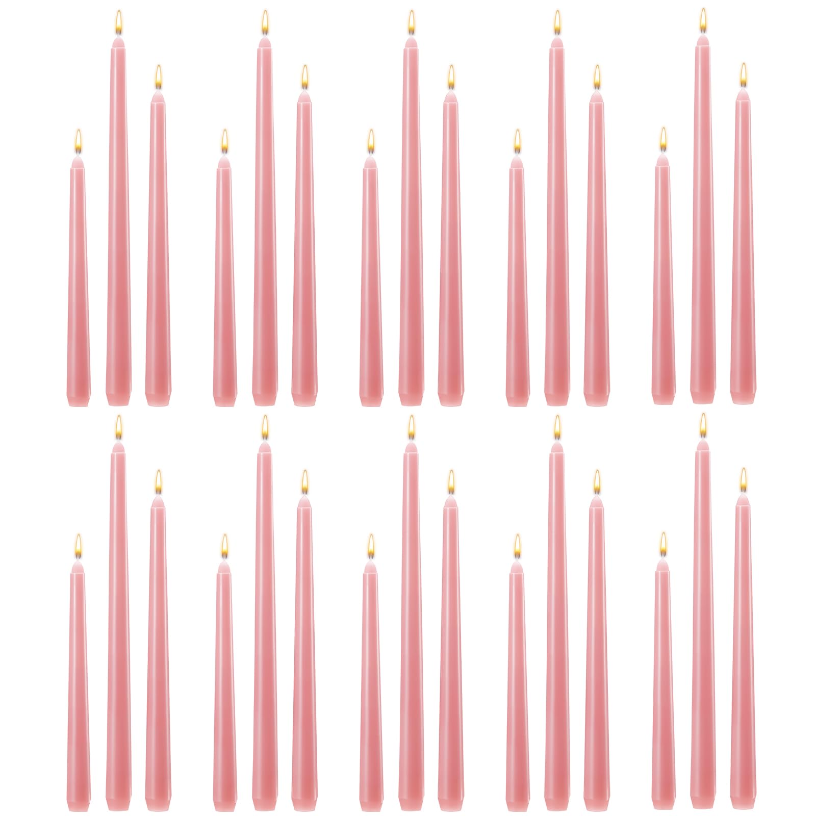 Photo 1 of MTLEE Taper Candles 8/10/12 Multi Height Unscented Taper Candles 8 Burn Hours for Dinner Decorative Home Decoration Wedding Party Candlesticks(Pink,36)