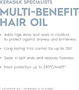 Kerasilk Multi-Benefit Hair Oil 50ml Shine Smoothness Heat Protect Frizz Vegan view 2