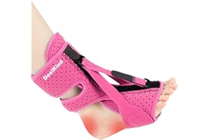 DESIKIND Plantar Fasciitis Night Splint, 3 Adjustable Straps for Plantar Fasciitis, Foot Drop & Heel Pain Relief, Comfortable Night Splint Support for Day & Night Use (Pink)