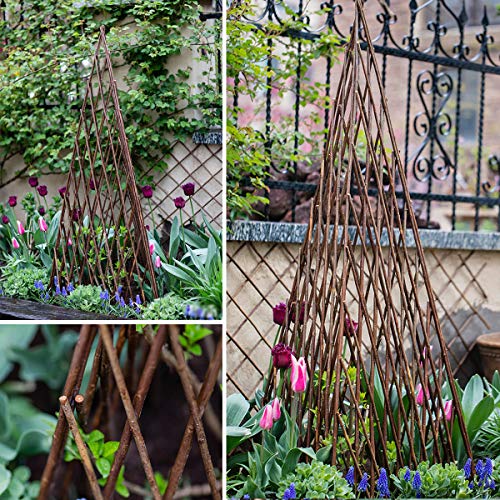 CJSWT Obelisken Pflanzenstütze für den Garten,Rankhilfe Pflanzen, Rankgerüst Kletterpflanzen, natürliche Willow-Zweige… – Bild 3