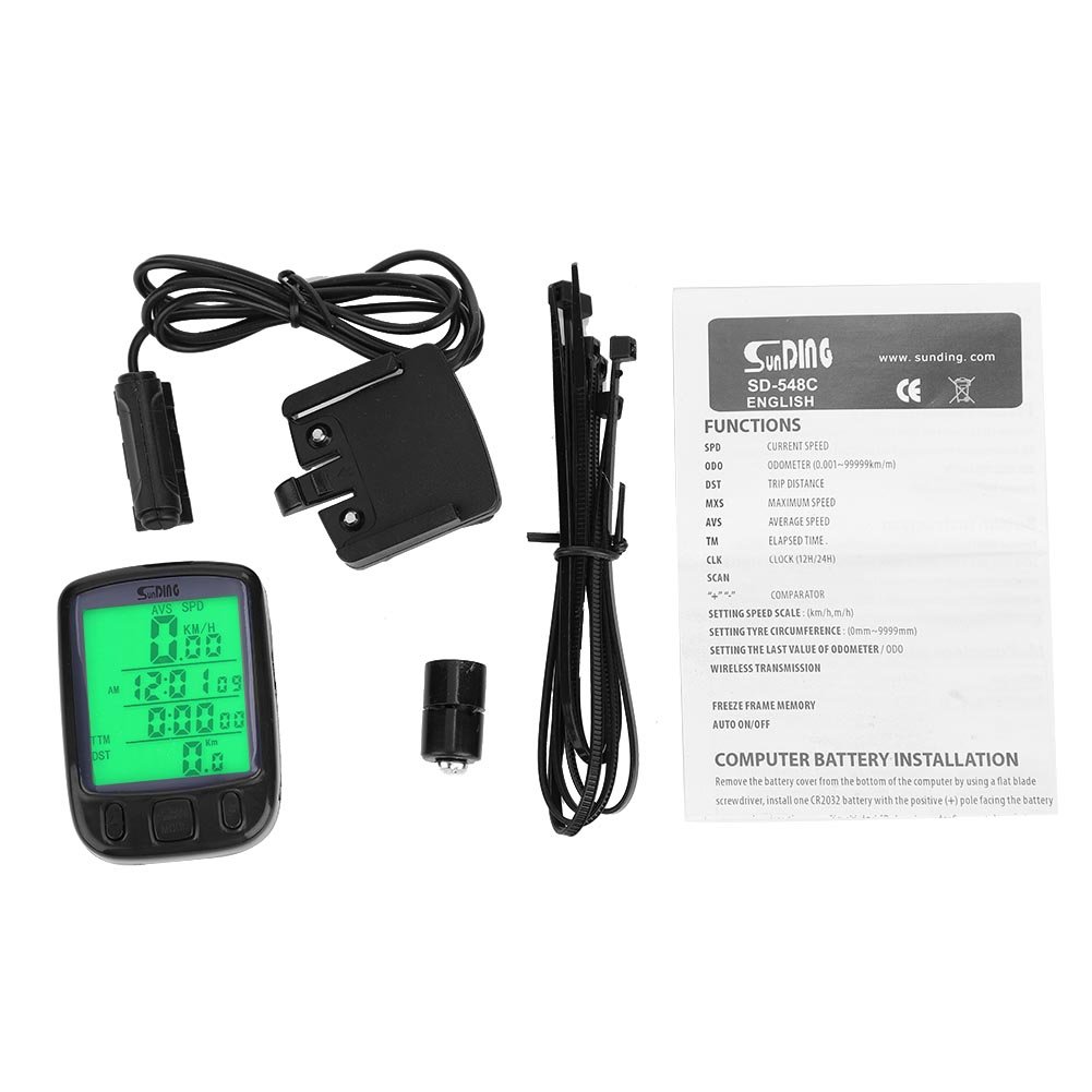 Alomejor Bike Odometer Outdoor Cycling Computer – Waterproof Multifunction Speedometer with Large LCD Display, Tracks Speed, Distance, Time, Trip & Total Odometer, Auto Start/Stop, Battery