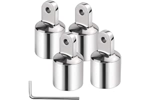 SHENGHUISS Bimini Top Cap Eye End Boat Fitting Stainless Steel 316 Round Tubing Marine Hardware with L Shape Hex Key