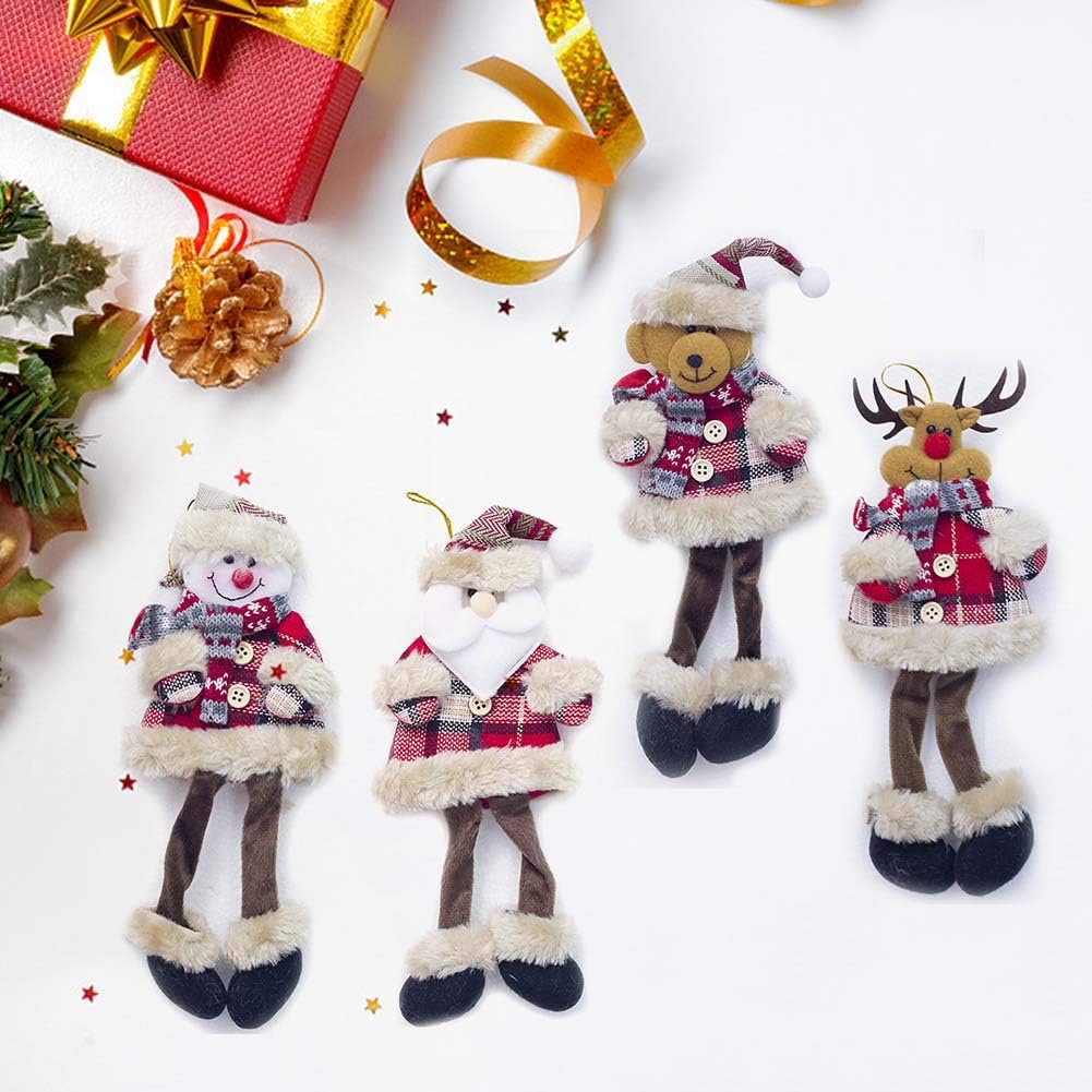 Gaosaili Christmas Standing Figurine Toy Xmas Home Indoor Table Ornament Decorations (Pack of 4, Hanging)