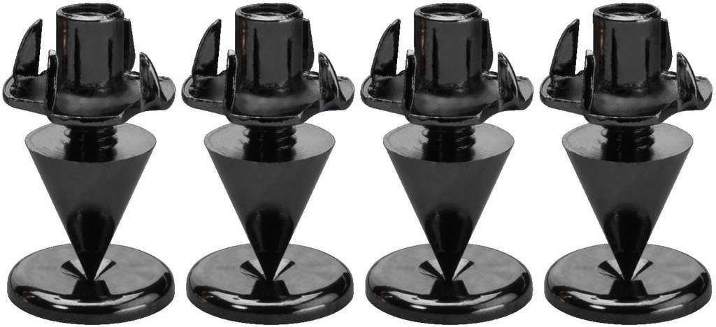 Monacor Slim Version 4 Piece Speaker Spikes Set - Black/Chromium