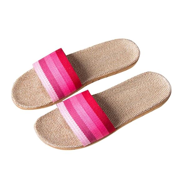 Fannyfuny Damen Streifen Rutschfest Schlappen Frauen Casual Badeschuhe Komfortable Slipper Gemütliche Hausschuhe Sommer Stran