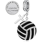 jiulegufa Volleyball Charms Sterling Silver Volleyball Charms for Bracelets Sport Volleyball Gifts Jewelry for Women