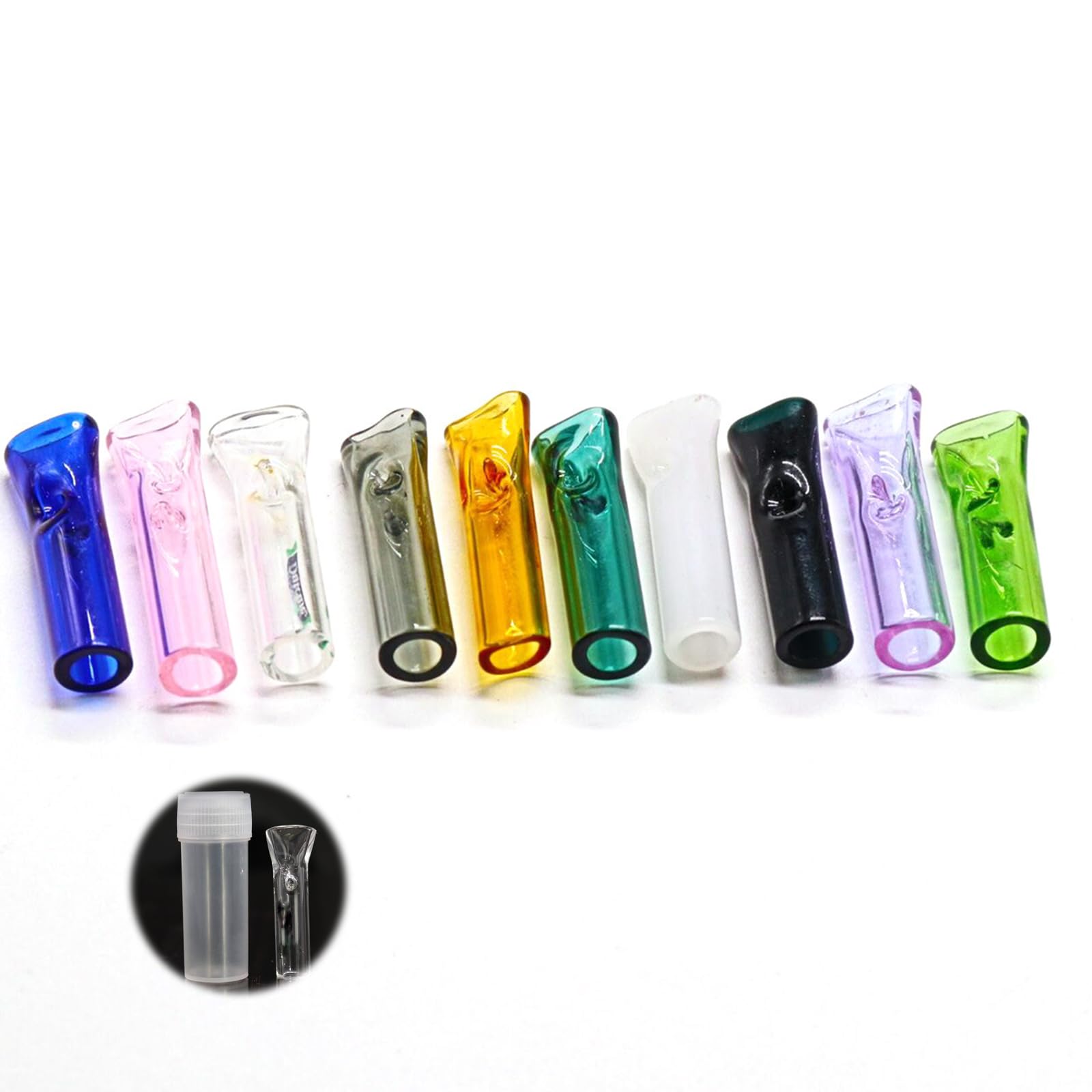 Vokowin 5pcs Glass Filter Tips Reusable Glass Filter Tips (Color Random)(K258-5)