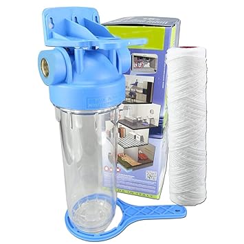 Wasserfilter 10 Zoll Anschluss 1' IG Garten Pumpen Vorfilter Nachfilter mit Filtereinsatz Hauswasserwerke Filter Schmutzfilte