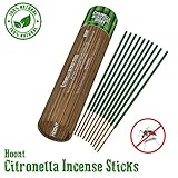 Hoont Citronella Incense Sticks - Long Lasting 11” Natural Mosquito Repellent – Highly Concentrated Formula and Extremely Effective (Pack of 12)