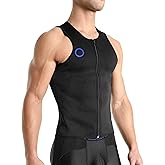 Rounderbum Men’s Compression Tech Sweat Vest – Workout Sweat Vest with Zipper, Black