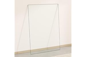 WEKEOT 24"x36" Rectangle Tempered Glass Table Top 3/8" Thick Flat Polish Eased Corners Side Table Replacement Clear Glass Tables Top for Living Room Patio Table Tops