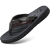 RIKANR Men's Flip Flops Sandal Casual Comfortable Outdoor Thong Sandals for Men Summer Beach Slides Lightweight Non-Slip Shoes with Soft Cushion Arch Support