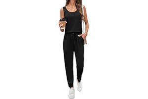 Ekouaer Jumpsuits for Women Casual Sleeveless 2026 Summer Romper Dressy Vacation One Piece Outfits Fashion Travel Clothes