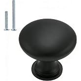 homdiy 30 Pack Black Round Cabinet Knobs, Solid Zinc Alloy | Durable, Rust Resistant, Smooth Surface, Versatile for Kitchen, Bathroom, Dresser, Drawers, Screws Included