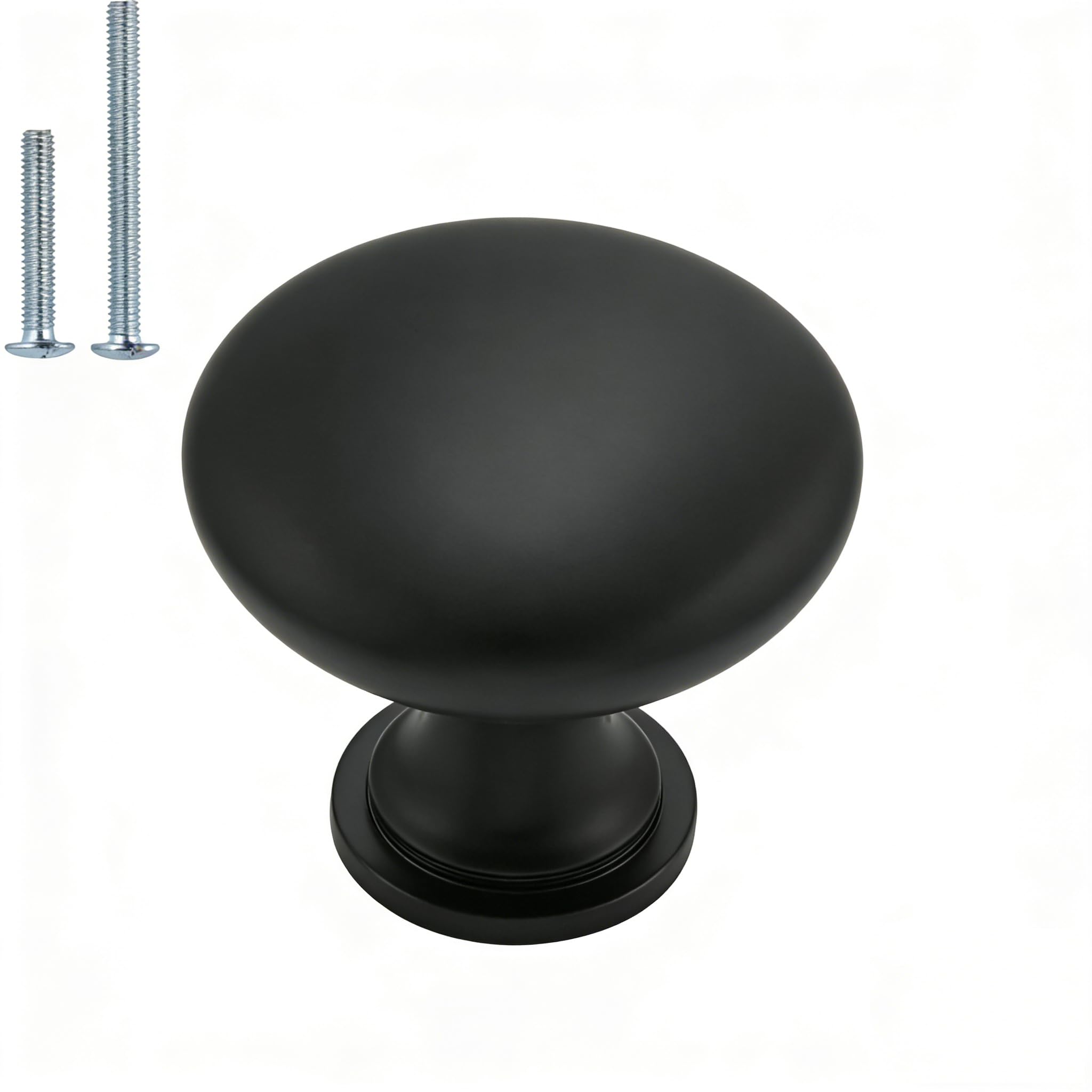 homdiy 30 Pack Black Cabinet Knobs, Solid Zinc Alloy Drawer Knobs, Round Kitchen Cabinet Pulls for Bedroom Dresser, Cupboard, Drawers Image