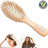 Wood Hair Brush,100% Wooden scalp brush Scalp Massage Antistatic Wooden Hair Com
