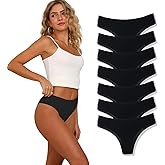 Cinvik Cotton Cheeky Underwear for Women Brazilian Womens Panties Bikini Cheeky Midrise Ribbed Packs Underwear for Women