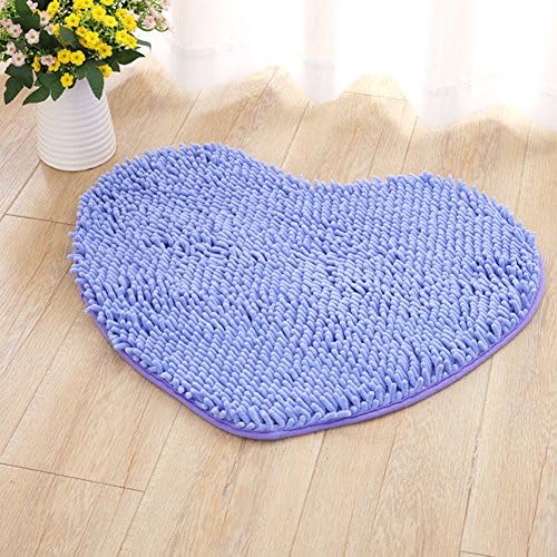 Chenille mat/Love-shaped mats/Mat/Door bedroom mats/Bathroom/Toilet/Non-slip absorbent pad-L 50x60cm(20x24inch)