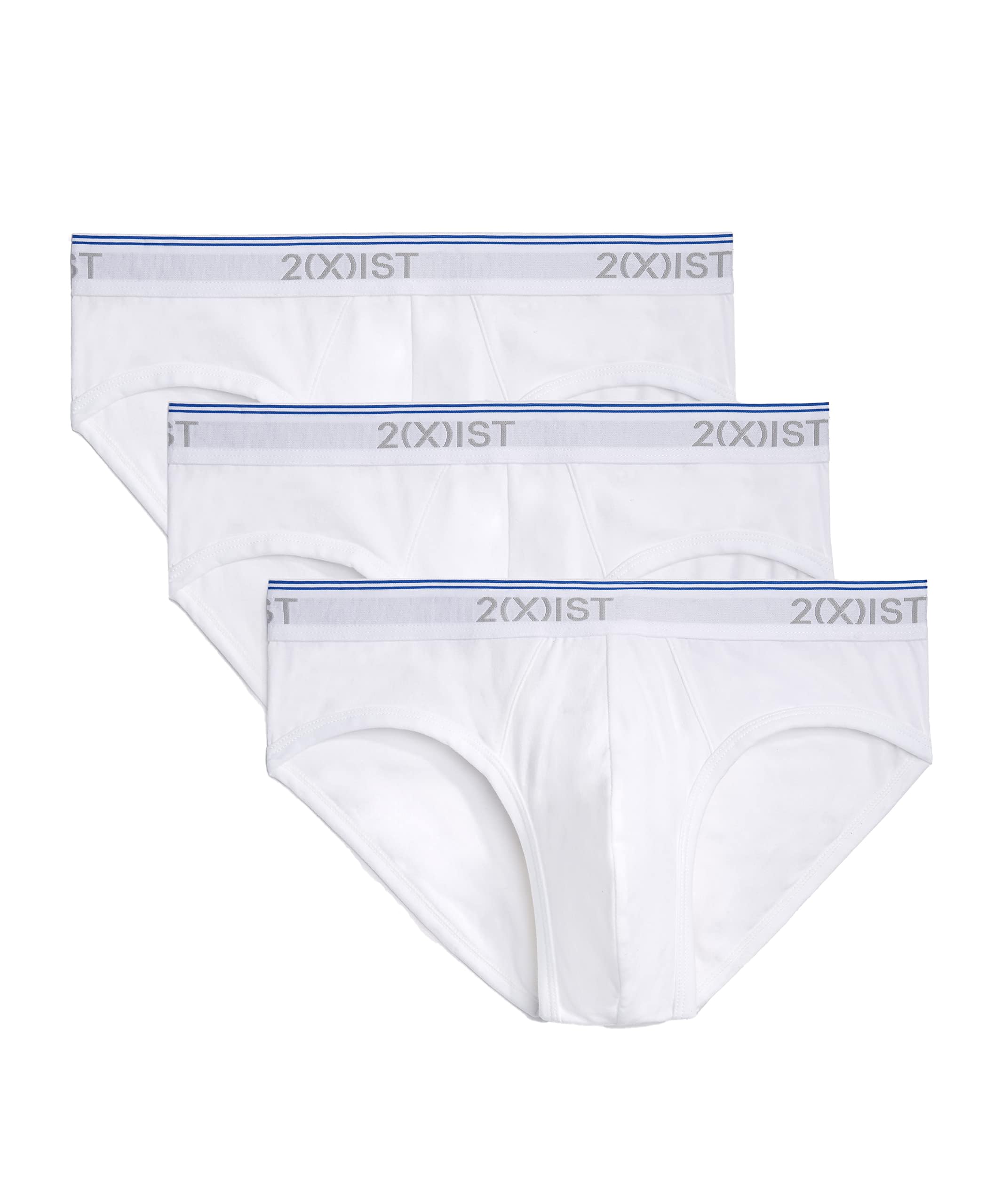 Photo 1 of 2(X)IST Men's Cotton Stretch No Show Brief 3-Pack, White/White/White, Medium