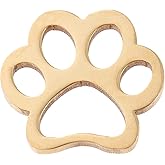 Airssory 10Pcs Titanium Steel Links Connectors Dog Paw Print Golden for DIY Necklace Bracelet Anklet Jewelry Making and Crafting - 11x12mm