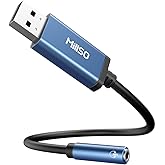 MillSO USB to 3.5mm Audio Jack Adapter, Sapphire Blue TRRS USB to AUX Audio Jack External Stereo Sound Card for Headphone, Sp