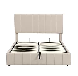 Merax Full Size Upholstered Platform Bed with a