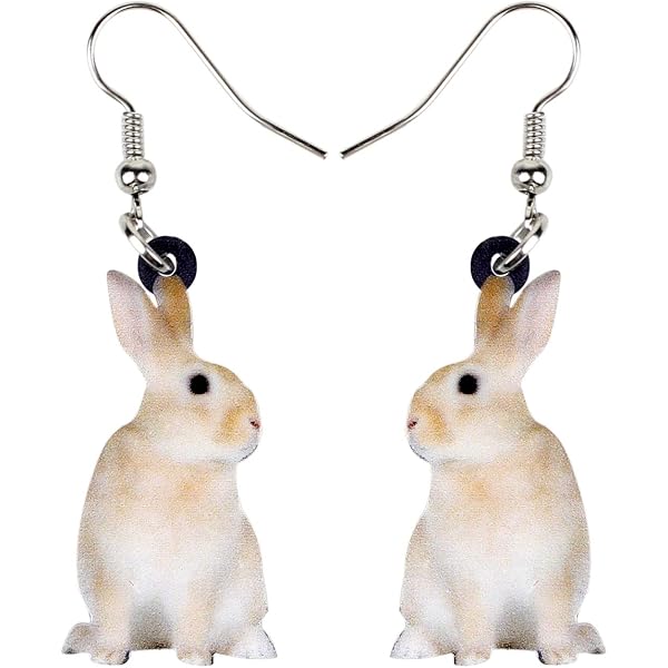WEVENI Acrylic Easter Egg Bunny Earrings | Cute Dangle Rabbit Hare Jewelry For Women & Girls | Colorful Gift For Spring & Holidays - View #7