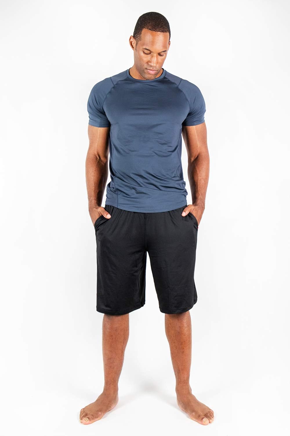 DEVOPS Men's 10-inch Athletic Workout Basketball Shorts with Pockets (Pack of 2): Clothing