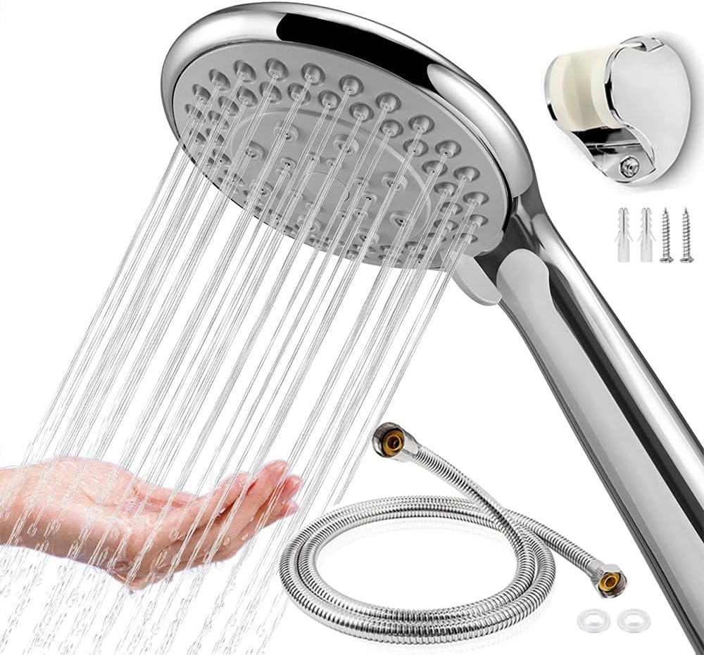 BauTangLe Shower Head 5 Settings Universal 67in Hose Holder Set Upgraded 2025