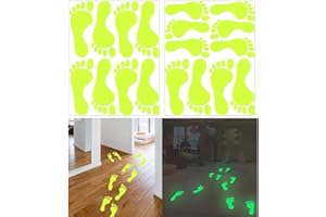 NGUP St.particks Day Decorations Green Footprint Glow in The Dark Leprechaun Footprint Floor Window Wall Decals Stickers st Saint Patrick's Day Halloween Party Home Office Decor Supplies (2 Sheets 9 Pairs)