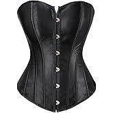titivate Womens Overbust Bustier Corset Shapewear,Plus Size Lace Up Pirate Renaissance Corsets for Women