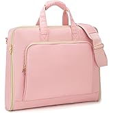 Garment Bag for Travel,Large Hanging Luggage Garment Bag Suit Bag with Adjustable Shoulder Strap Carry On Garment Bag Dress Bag for Women,Pink