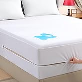 Twin Zippered Mattress Encasement, Waterproof Zipper Mattress Protector, Breathable, Noiseless, Machine-Washable Zip Mattress Cover，Fitting 7" - 13" Deep Mattress