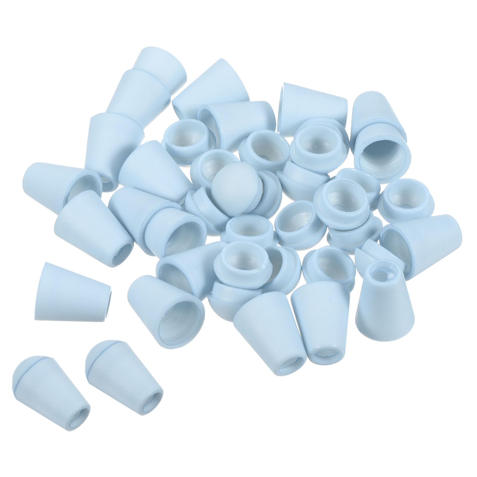 PATIKIL Bell End Stopper, 20 Pack Cord Rope Lock for Drawstring Bag, Lake Blue