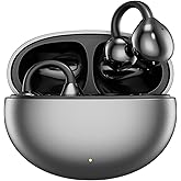 CuiSuto Clip on Earbuds Open Ear Wireless Bluetooth 5.4 Headphones,50H Play, Sports Over Ear Buds, Comfortable for Small Ears & Glasses Wearers, Workouts-Android/iOS (Black)