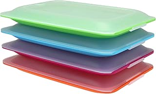 Hochwertige Aufschnitt-Boxen 4er Set platzsparend stapelbar ( Stapelboxen ) / Vorratsdosen-Set für Aufschnitt mit integrierter Servierplatte. Foodcenter Frischhaltedosen für den Kühlschrank