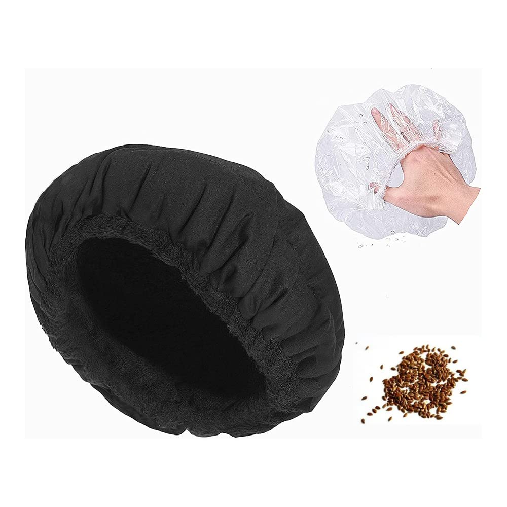Locisne Thermal Hair Cap with Semi Flax Deep Thermal Conditioning, Microconditioner for Microwave Hair Hood Steam Treatment, Hat Styling Tools