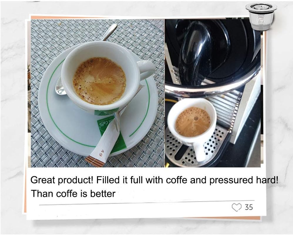 Stainless Steel Refillable Coffee Capsules with Accessories Compatible With Nespresso Machine Coffee Pods Reusable Coffee Filters: Kitchen & Dining