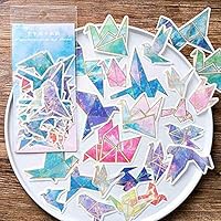 Doraking DIY Decorative Washi Star Stickers for Notebook Scrapbook(Dream Cranes, 60PCS/Pack)