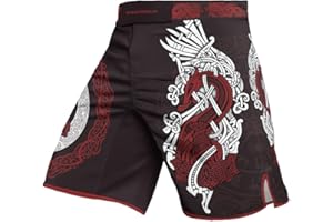 RASHNINJA Viking Warrior MMA Fight Shorts - Men's Boxing BJJ Muay Thai Kickboxing No-Gi Grappling Trunks