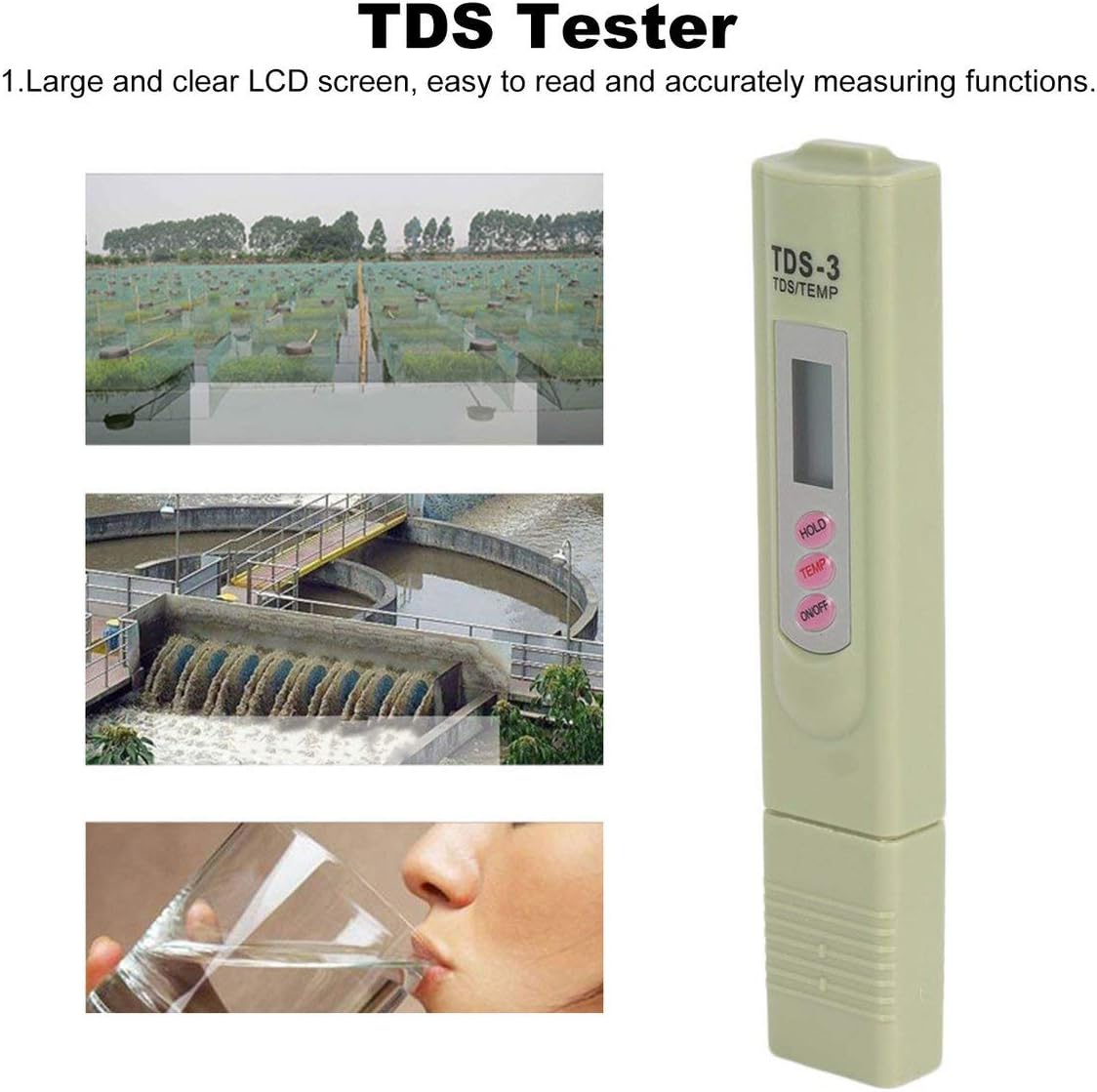 TDS Meter Tester Portable Pen Digital 9999pm High Accurate Filter Measuring Water Purity Quality Monitor Detector