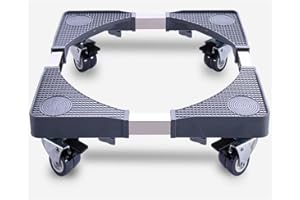 JRANTER Adjustable Roller Washing Machine Base Portable Washer Dryer Stand Roller Refrigerator Dolly Pedestal Stand Cabinet with 8 Locking Rubber Swivel Casters